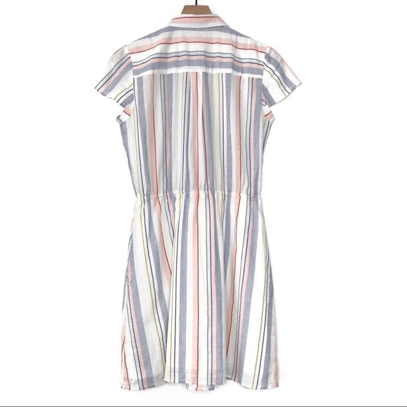 J.CREW MERCANTILE Seersucker Collared Tie Font Stripe Dress S NWT - Picture 3 of 12